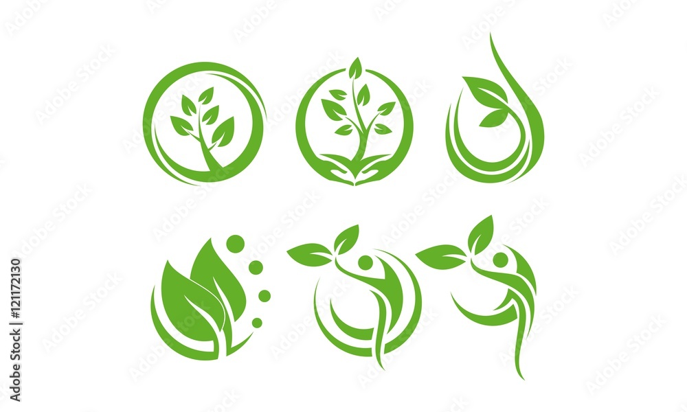 Logo Set Life Healthy, Ecology Logo Set Life Healthy, Ecology