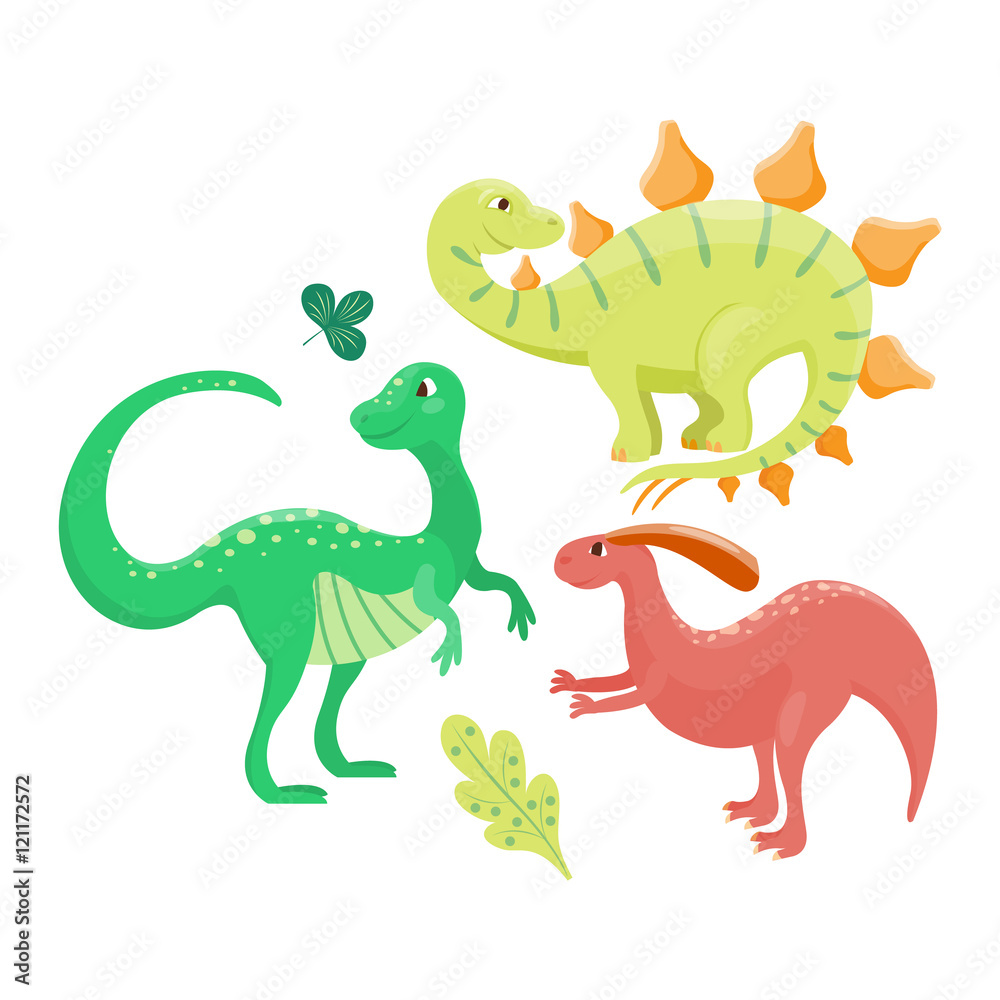Naklejka premium Cartoon dinosaur vector illustration.