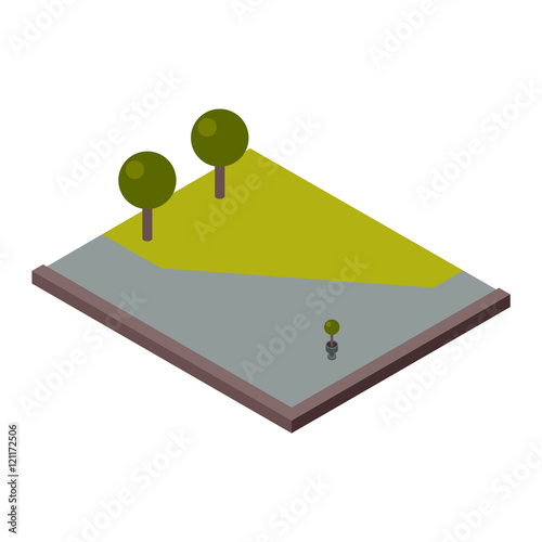 illustration of isometric land section
