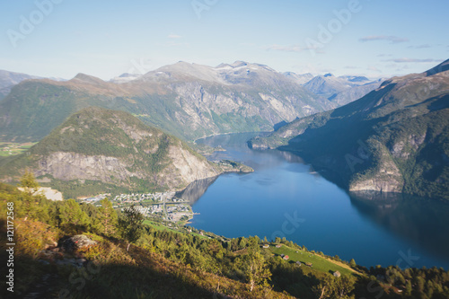 Hiking in Norway, classic norwegian scandinavian summer mountain © tsuguliev
