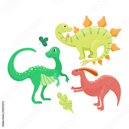 Cartoon dinosaur vector illustration. © partyvector