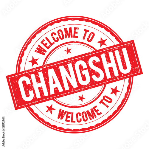 Welcome to CHANGSHU Stamp Sign Vector. photo