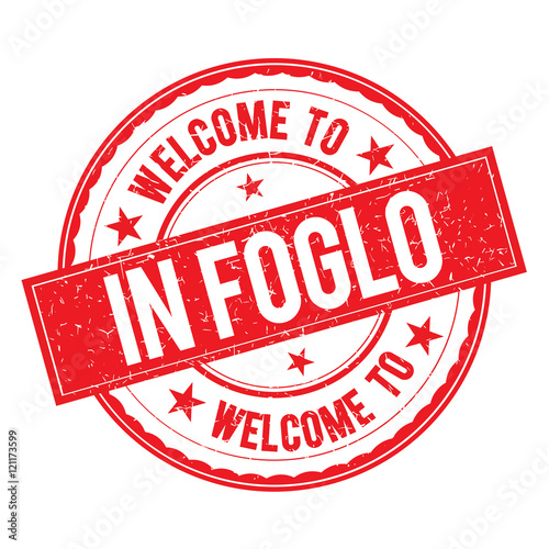 Welcome to IN   FOGLO Stamp Sign Vector. photo