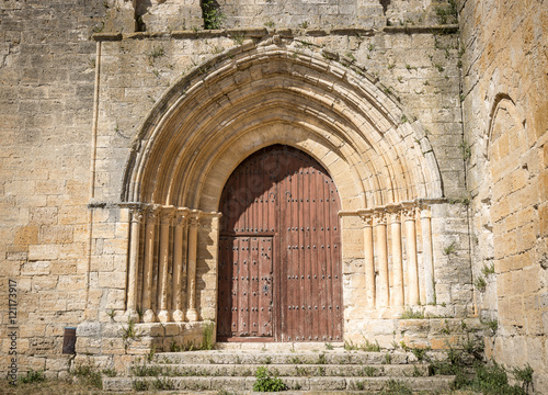 Portico of Collegiate church of Santa Maria del Manzano  Castrojeriz  Burgos  Spain