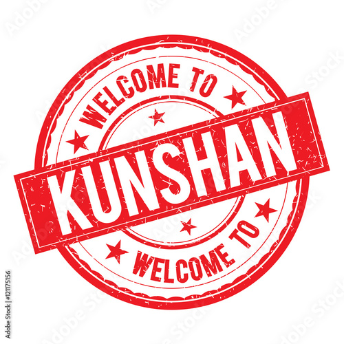 Welcome to KUNSHAN Stamp Sign Vector. photo
