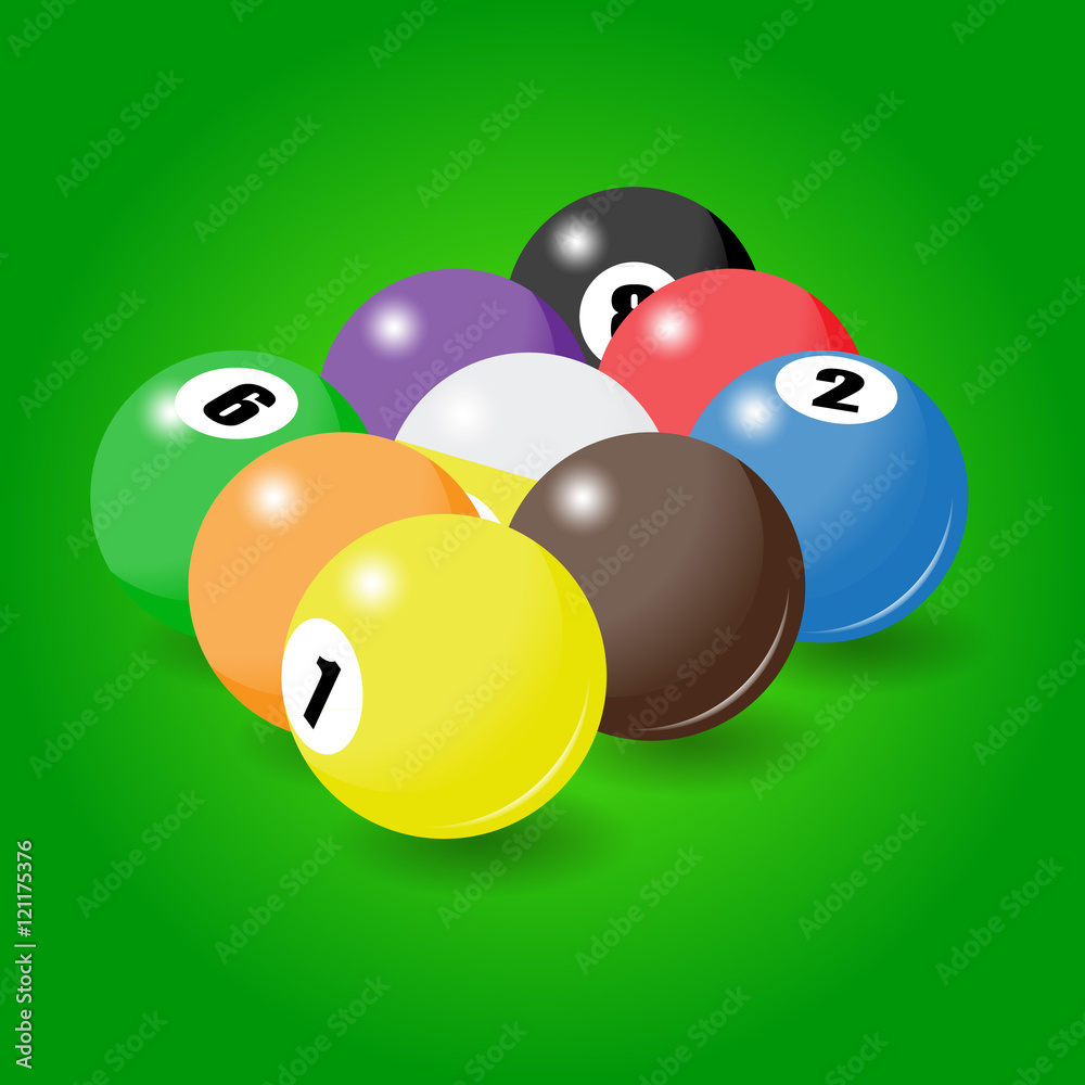 Billiard balls start position for nine-pool game Billiard balls start position for nine-pool game