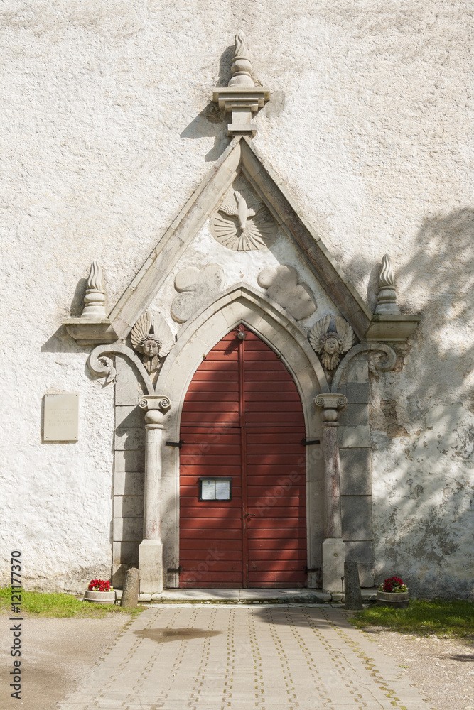 Portal of the medieval Lutheran church in Keila, Estonia