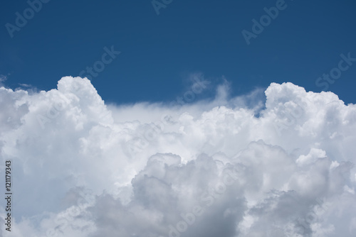 Beautiful Cumulus clouds on blue sky in summer