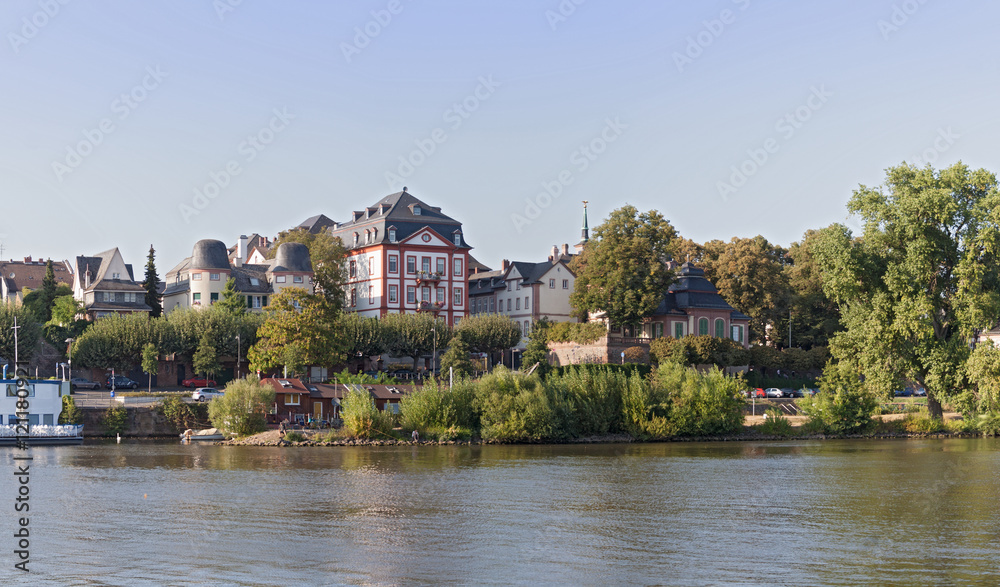 the banks of the main river in Frankfurt Hoechst
