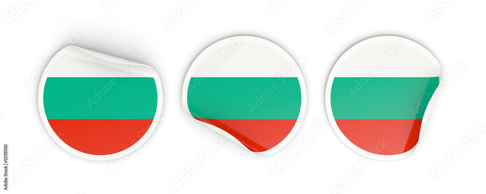 Flag of bulgaria, round labels Flag of bulgaria, round labels