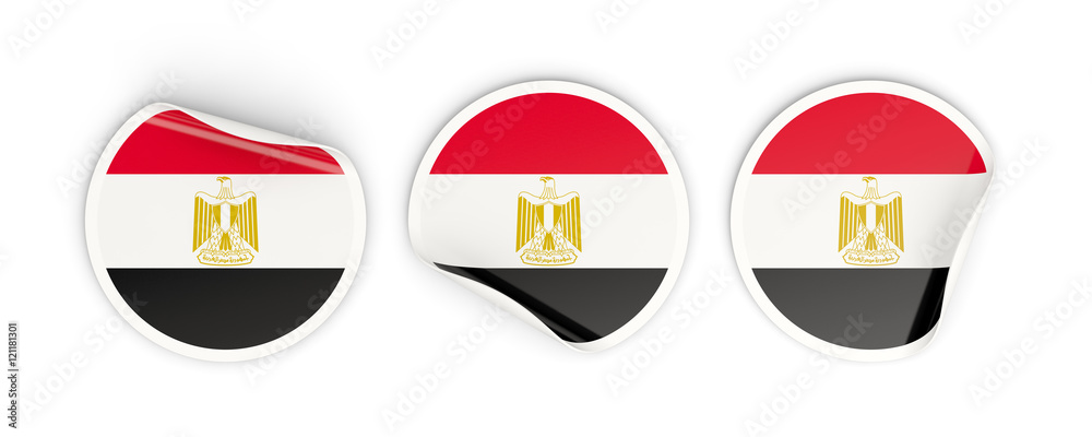Obraz premium Flag of egypt, round labels