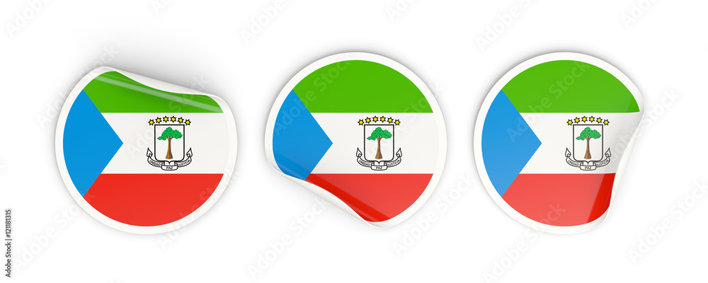 Flag of equatorial guinea, round labels Flag of equatorial guinea, round labels
