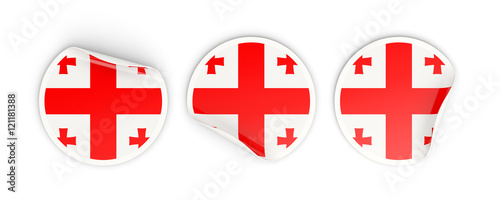 Flag of georgia, round labels