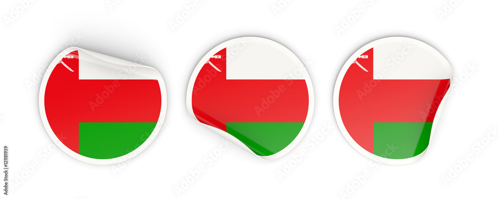 Flag of oman, round labels Flag of oman, round labels