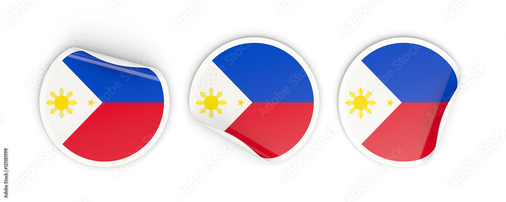 Flag of philippines, round labels