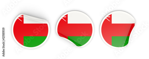 Free Download Flag of oman, round labels - GFXLoad
