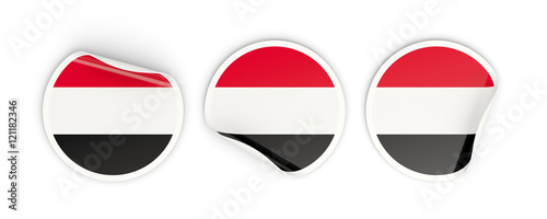 Flag of yemen  round labels