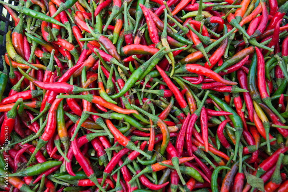 Red Chillies Background,Selective focus