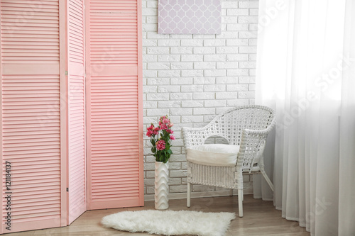 Light room interior with pi...