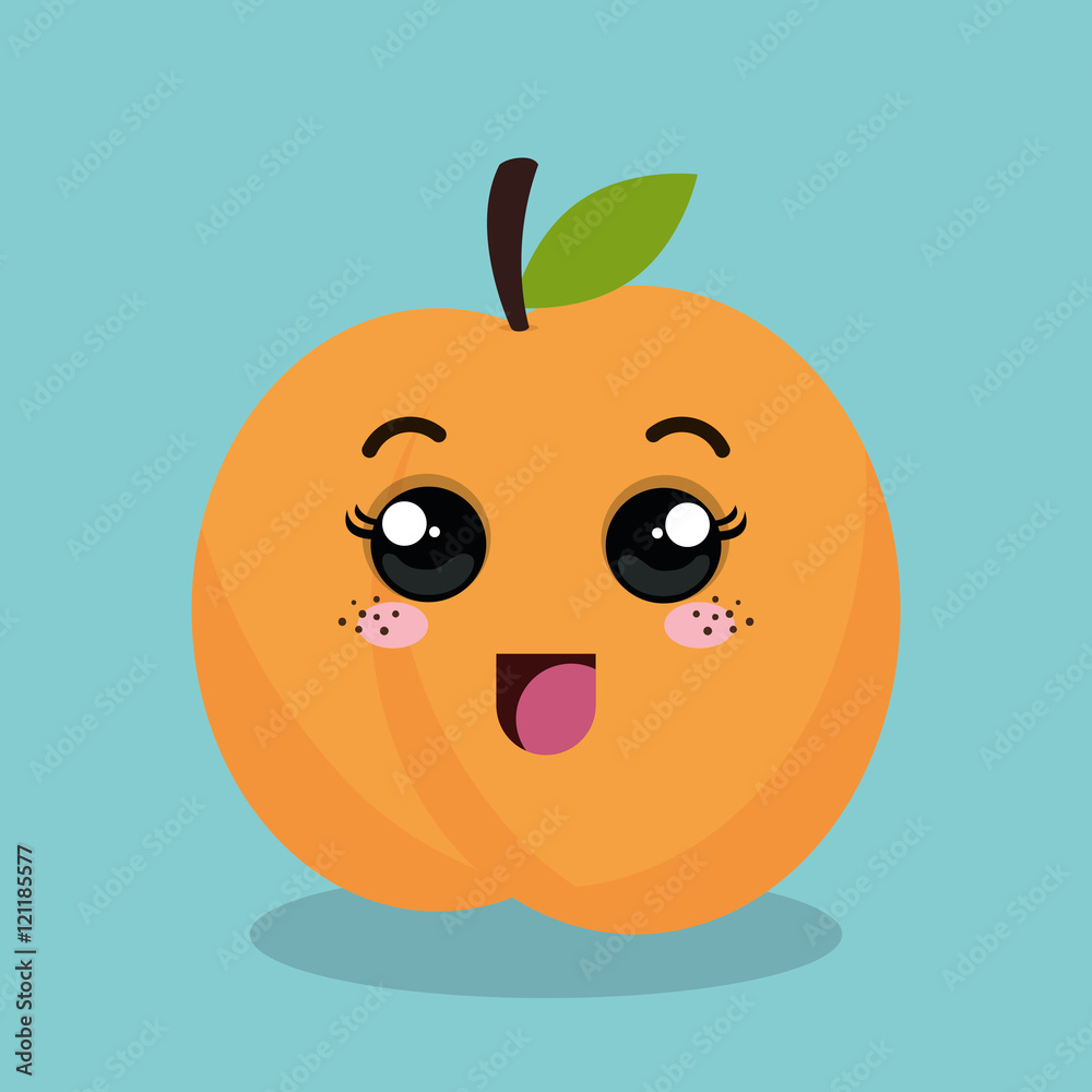 cartoon orange fruit facial expression design isolated vector illustration esp 10