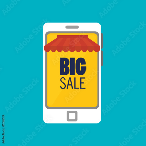 social media big sale smartphone isolated icon design, vector illustration graphic