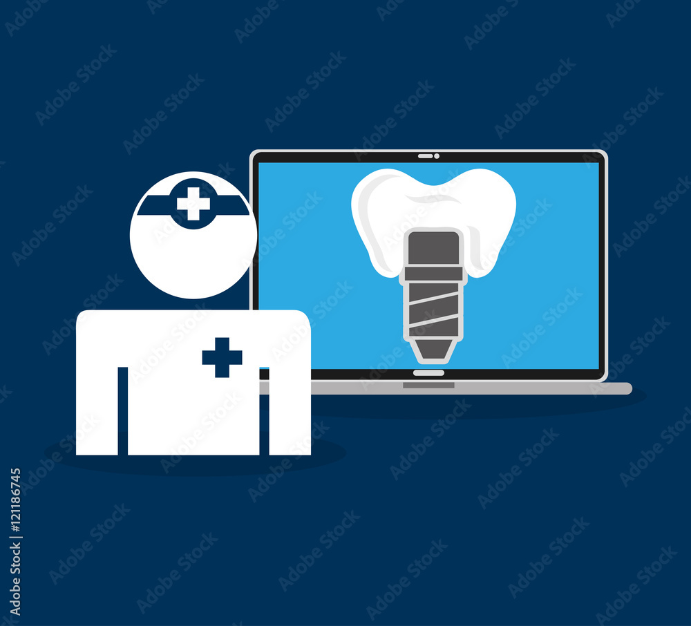 dental healthcare online icon vector illustration design