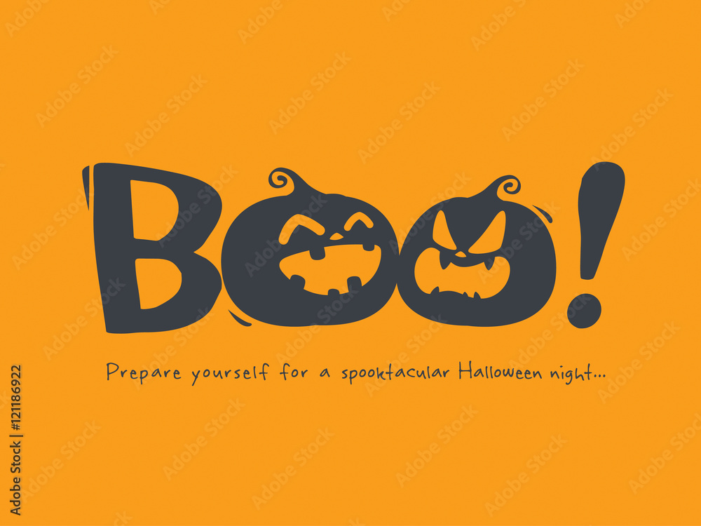 Obraz premium Halloween message Boo!