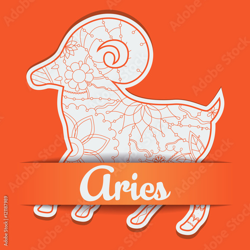 Background with zodiac sign Aries