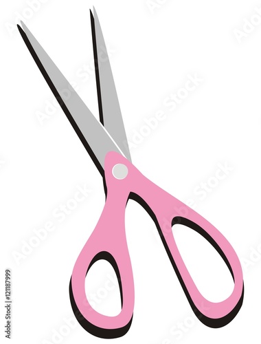 pink scissors, vector icon