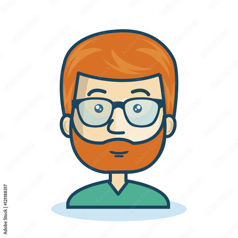 character man bearded hipster isolated vector illustration eps 10