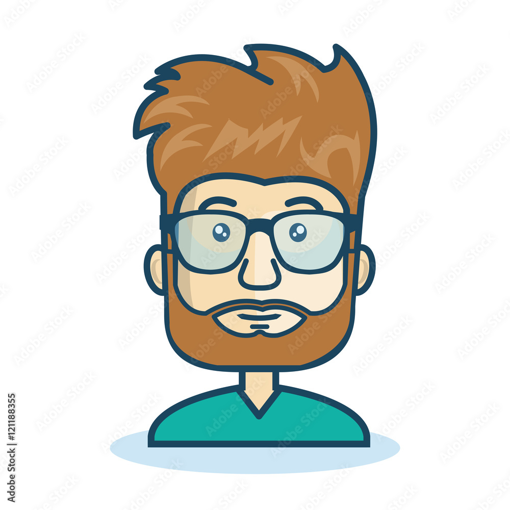 character man bearded hipster isolated vector illustration eps 10
