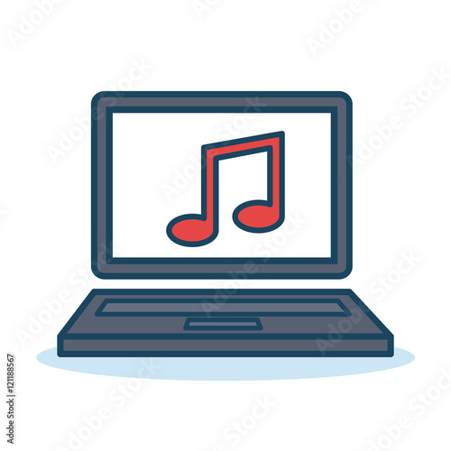 laptop music sound design isolated vector illustration eps 10