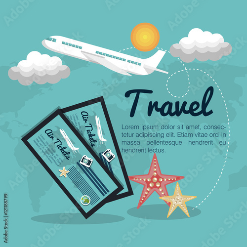 travel airplane tickets design vector illustration eps 10