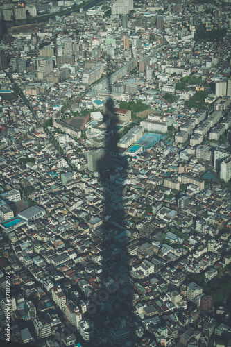 Shadow of the tallest tallest structure in Japan