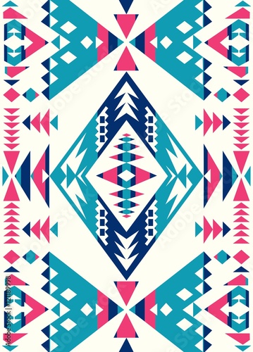 Ethnic Tribal pattern textures. Ornament for the design of clothing Vector Pattern Abstract geometric pattern. Native American Abstract pattern. Pink & Navy colors.