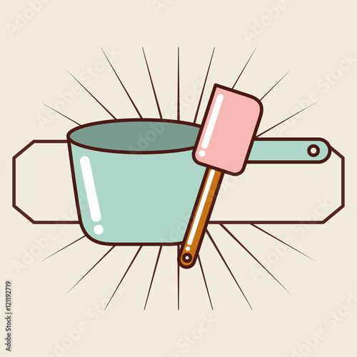 kitchen equipment utencils icon vector illustration design