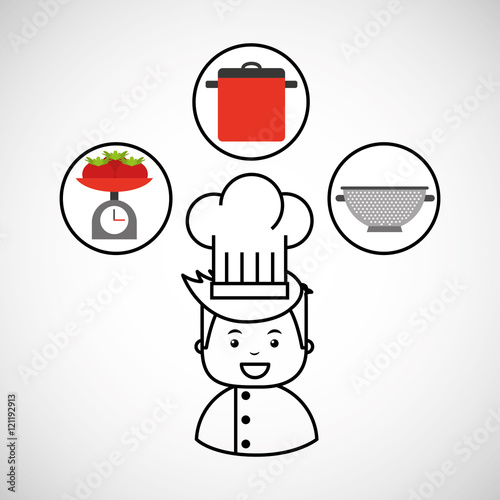 chef avatar cooking food icon vector illustration design