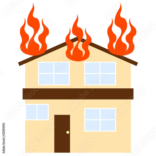 家の火事のイラスト Stock Illustration Adobe Stock