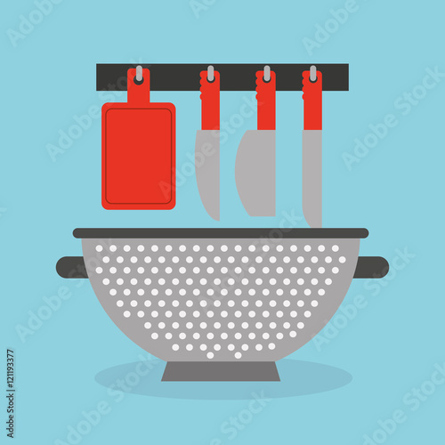 kitchen equipment utencils icon vector illustration design