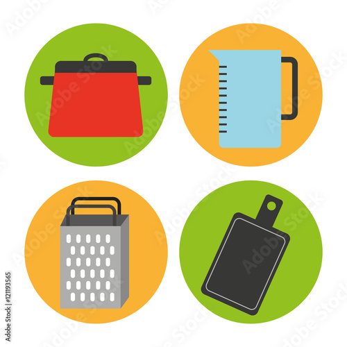kitchen equipment utencils icon vector illustration design