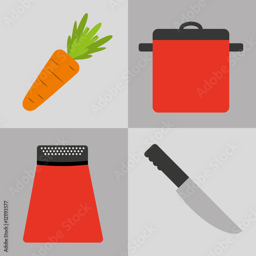 kitchen equipment utencils icon vector illustration design