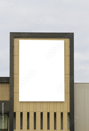 Mock up. Blank billboard with copy space for your text message or content on the wall.