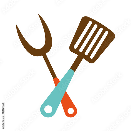 kitchen equipment utencils icon vector illustration design