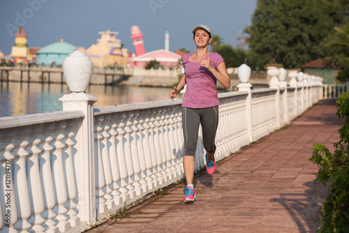 sporty woman jogging