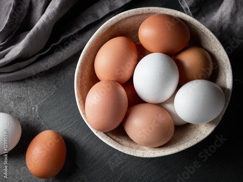 Tablou pe pânză bowl of various eggs