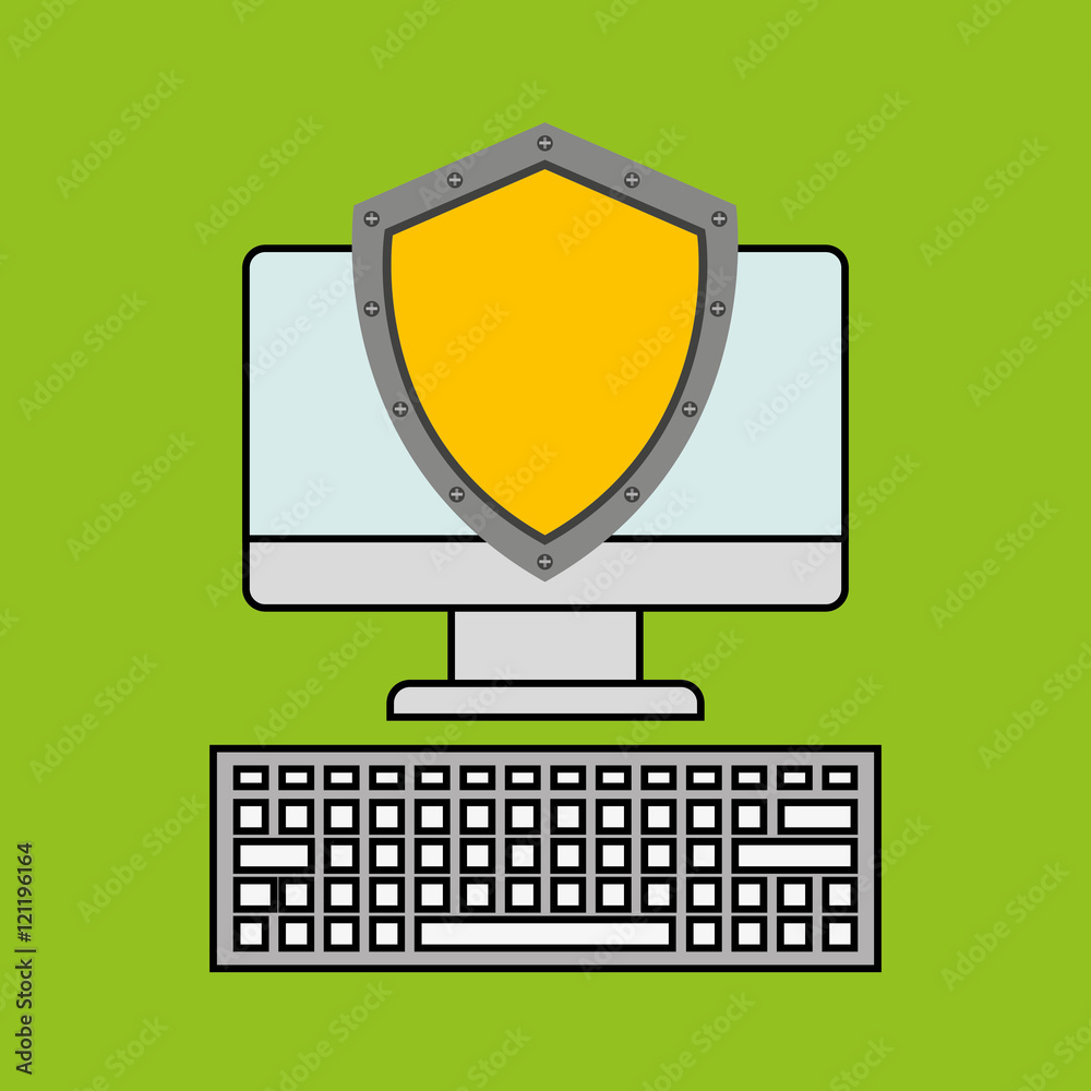savings security online flat icons vector illustration design