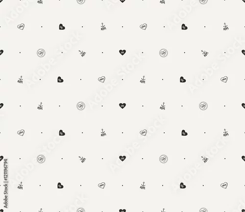 Tapety serce kotwica bez szwu wektor wzór