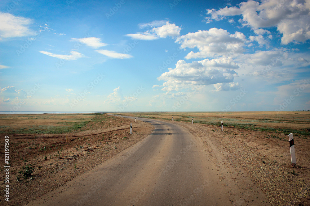 Road to Elton salt lake (Дорога на озеро Эльтон), Russia