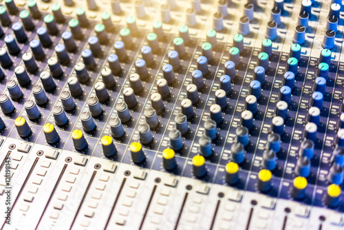 Full Frame Shot Of Sound recording equipment.