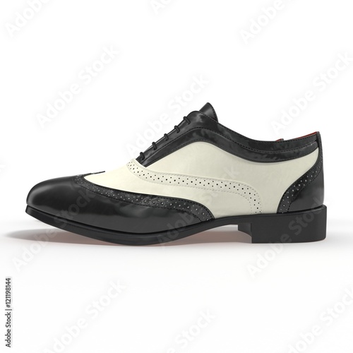 Wingtip shoes black isolated on white 3D Illustration © 2dmolier